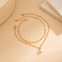 Thumbnail for Stylish 2pcs Pearl Charm Saturn Chain Anklet Set - ArtGalleryZen