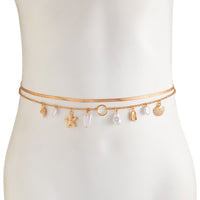 Thumbnail for Stylish 2pcs Pearl Shell Starfish Tassel Waist Chain Set - ArtGalleryZen
