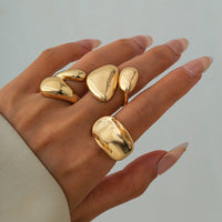 Thumbnail for Stylish 3Pcs Chunky Glossy Waterdrop Ring Set - ArtGalleryZen