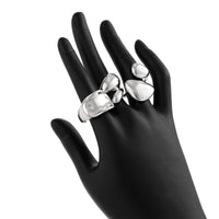 Thumbnail for Stylish 3Pcs Chunky Glossy Waterdrop Ring Set - ArtGalleryZen
