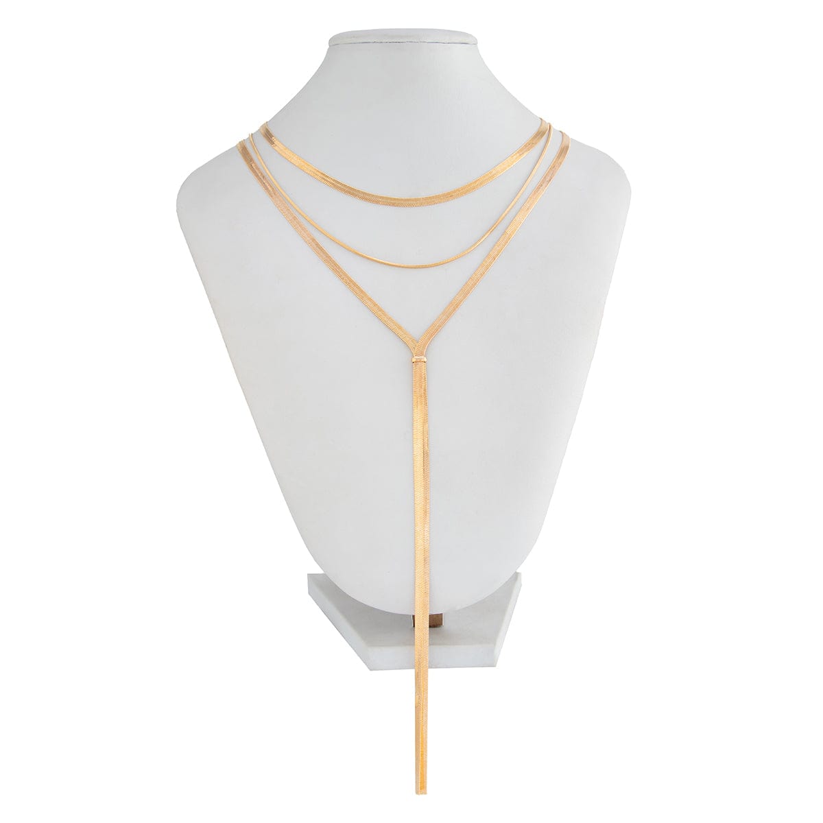 Stylish 3pcs Gold Silver Plated Snake Chain Tassel Necklace Set - ArtGalleryZen