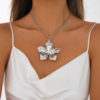 Thumbnail for Stylish Chunky Flower Pendant Necklace Ring - ArtGalleryZen