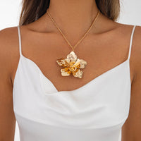 Thumbnail for Stylish Chunky Flower Pendant Necklace Ring - ArtGalleryZen
