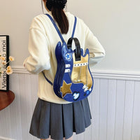 Thumbnail for Stylish Guitar Bass Shape PU Leather Backpack Bag - ArtGalleryZen