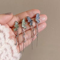 Thumbnail for Stylish Irregular Crystal Stone Inlaid Butterfly Tassel Chain Earrings - ArtGalleryZen