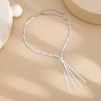 Thumbnail for Stylish Layered Cross Snake Chain Tassel Y Necklace - ArtGalleryZen