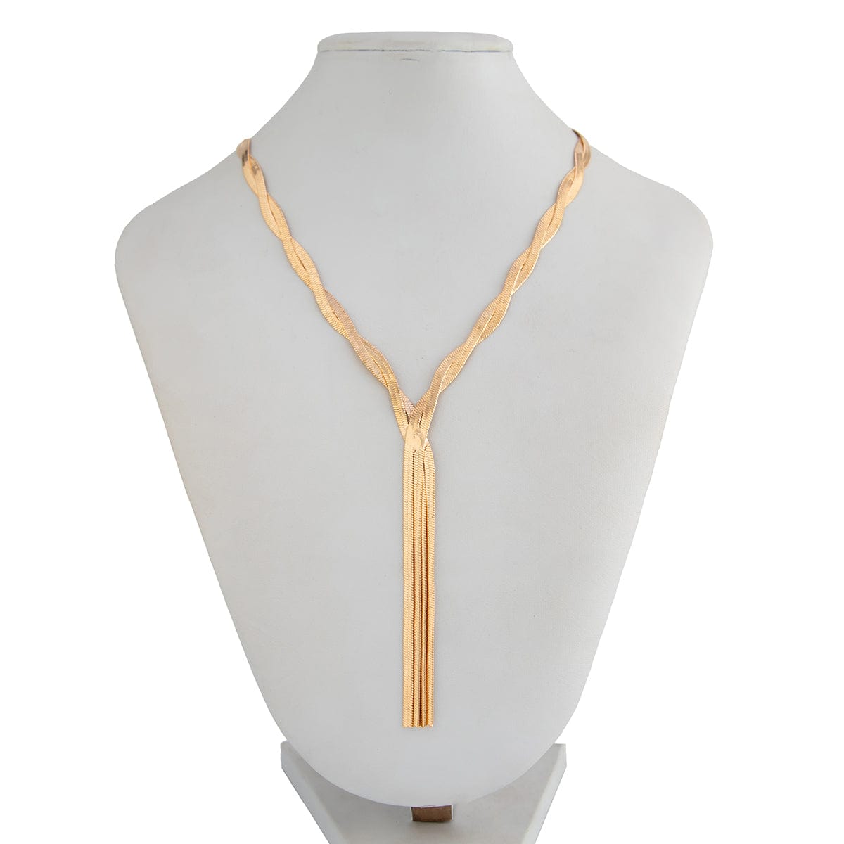 Stylish Layered Cross Snake Chain Tassel Y Necklace - ArtGalleryZen