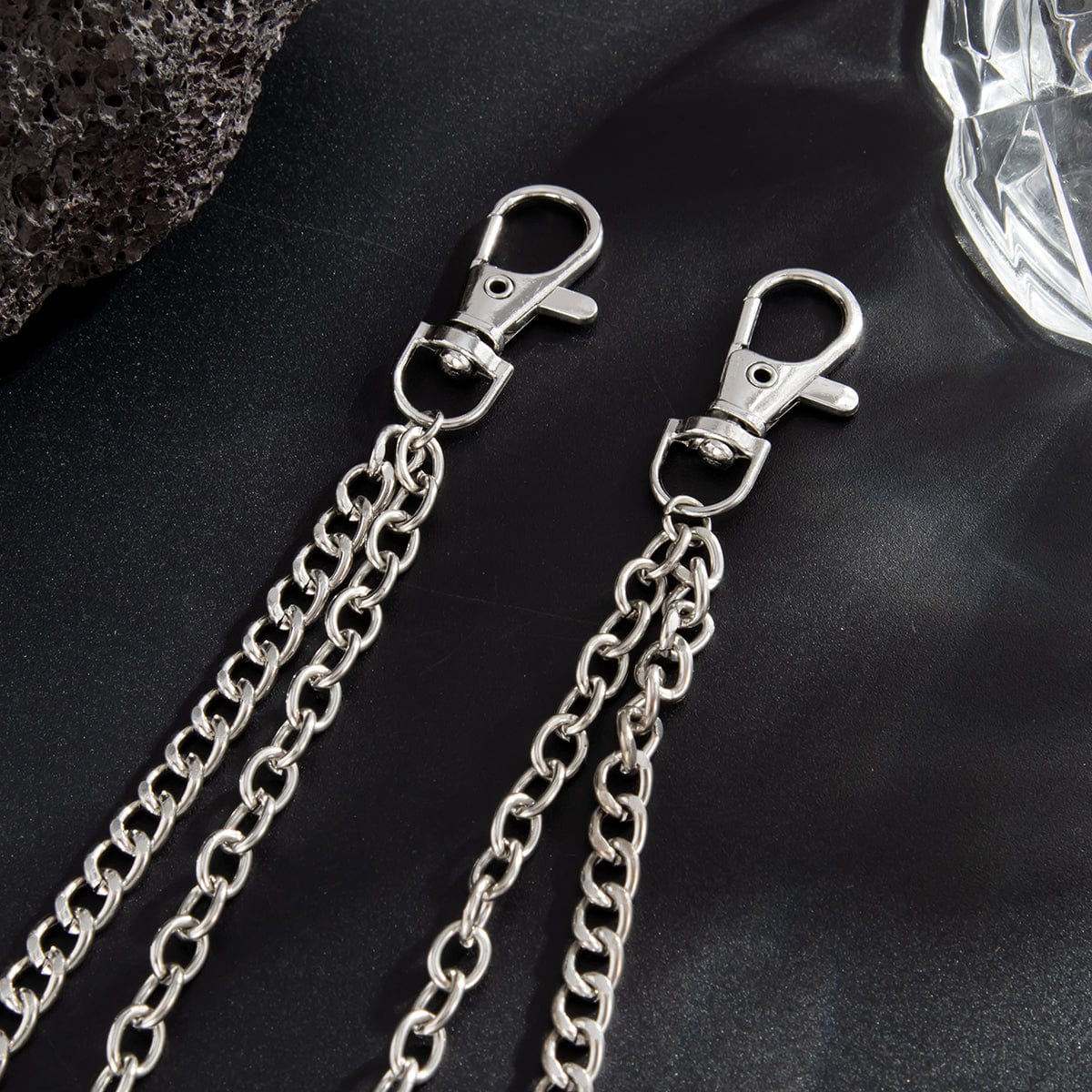 Stylish Layered Flame Charm Curb Trouser Chain - ArtGalleryZen