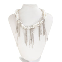 Thumbnail for Stylish Layered Moon Star Chain Tassel Pearl Necklace - ArtGalleryZen