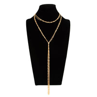 Thumbnail for Stylish Layered Sequin Long Chain Tassel Y Necklace - ArtGalleryZen