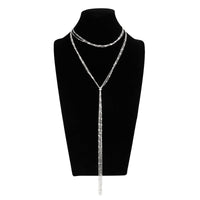 Thumbnail for Stylish Layered Sequin Long Chain Tassel Y Necklace - ArtGalleryZen