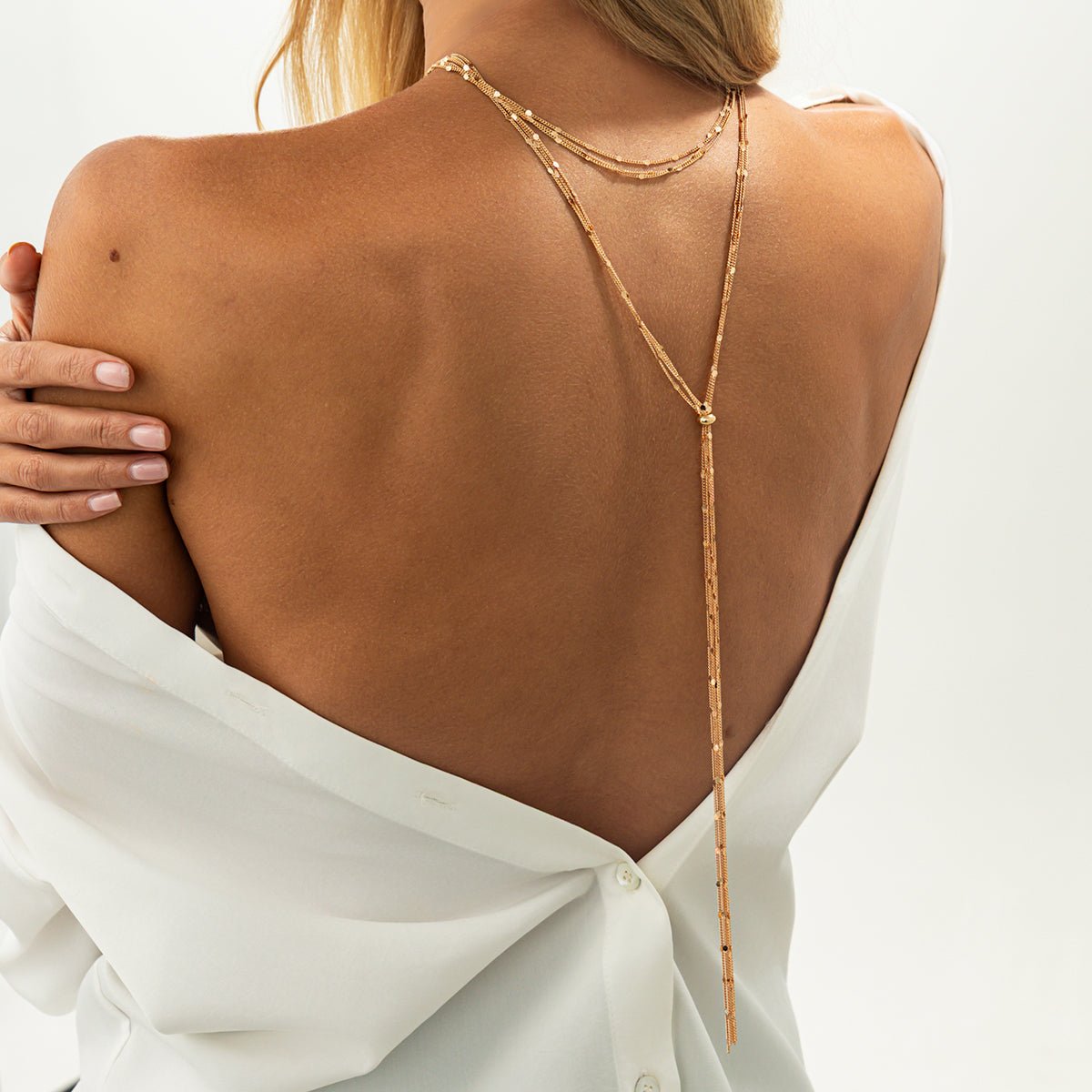 Stylish Layered Sequin Long Chain Tassel Y Necklace - ArtGalleryZen