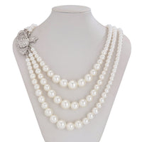 Thumbnail for Stylish Layering Rhinestone Inlaid Saturn Charm Pearl Chain Necklace - ArtGalleryZen