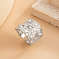 Thumbnail for Stylish Rhinestone Inlaid Chunky Textured Square Ring - ArtGalleryZen