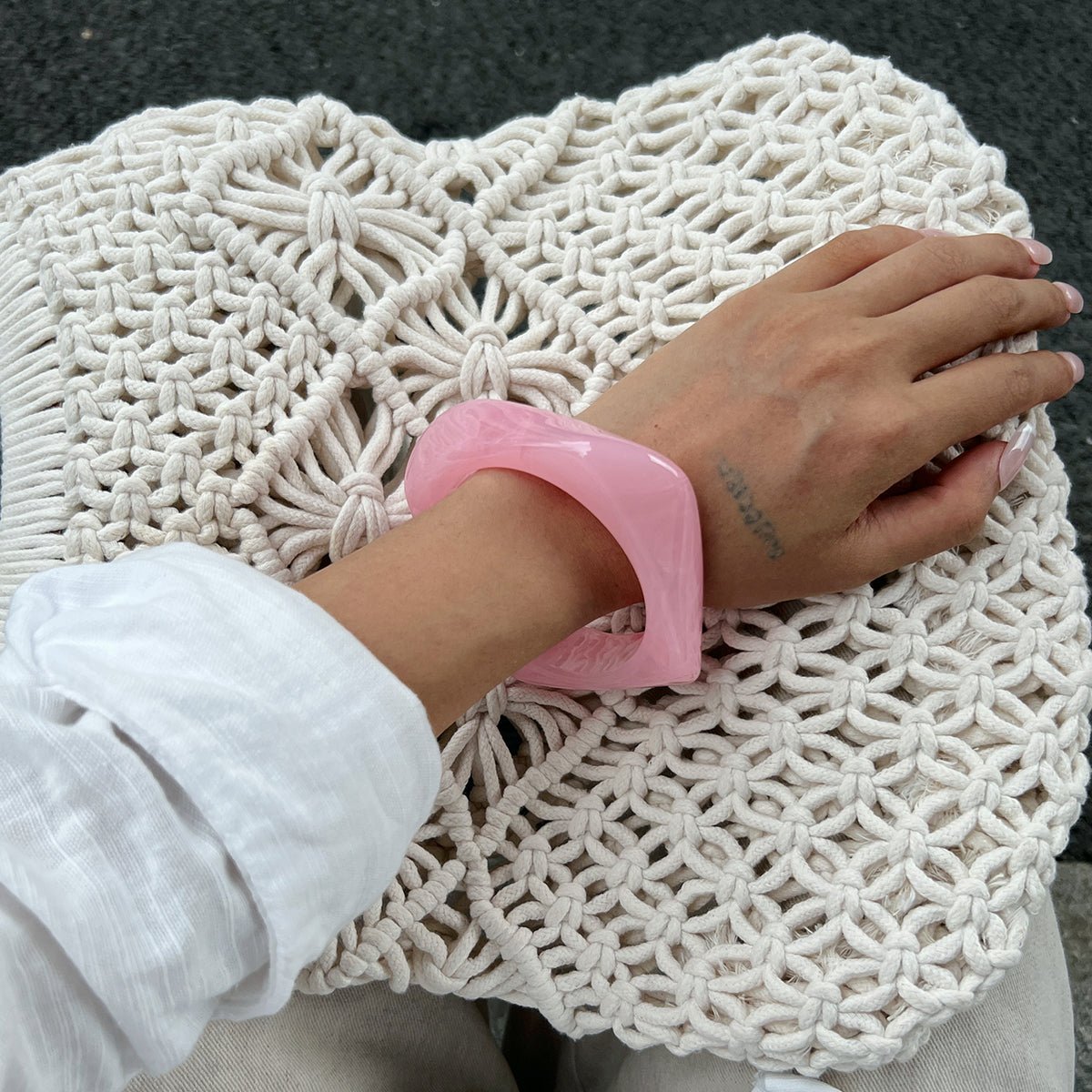 Stylish Square Resin Bangle Bracelet - ArtGalleryZen
