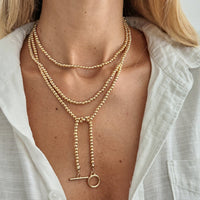 Thumbnail for Stylish Toggle Clasp Beaded Long Chain Necklace - ArtGalleryZen