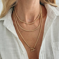 Thumbnail for Stylish Toggle Clasp Beaded Long Chain Necklace - ArtGalleryZen
