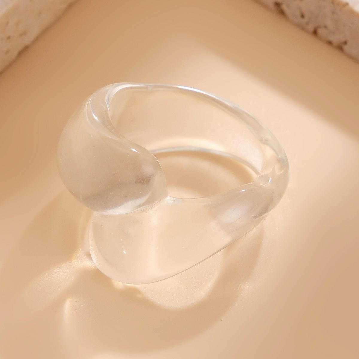 Stylish Transparent Colorful Waterdrop Resin Ring - ArtGalleryZen