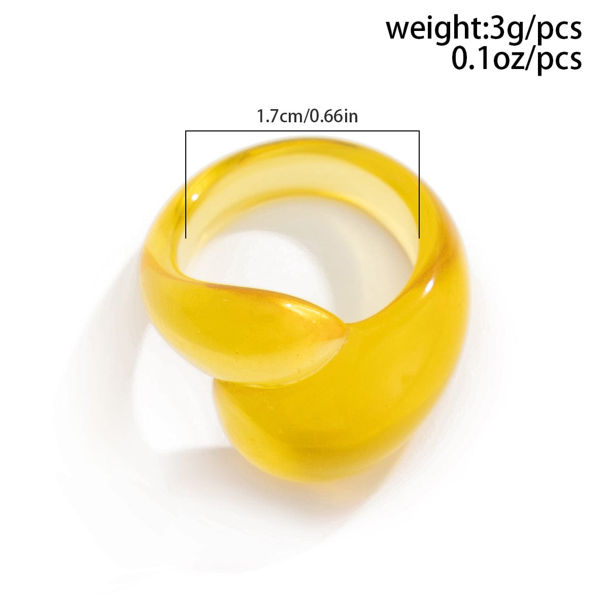 Stylish Transparent Colorful Waterdrop Resin Ring - ArtGalleryZen