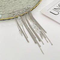 Thumbnail for Stylish Turquoise Stone Tassel Chain Trouser Pin - ArtGalleryZen
