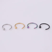 Thumbnail for Surgical Steel 22 Gauge Nose Piercing Hoop Nose Ear Ring - ArtGalleryZen