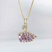 Thumbnail for Swarovski Colorful Crystal Swan Pendant Necklace - ArtGalleryZen