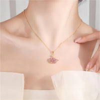 Thumbnail for Swarovski Colorful Crystal Swan Pendant Necklace - ArtGalleryZen