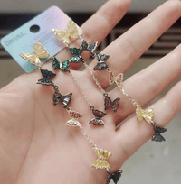 Thumbnail for Swarovski Crystal Butterfly Tassel Earrings - ArtGalleryZen