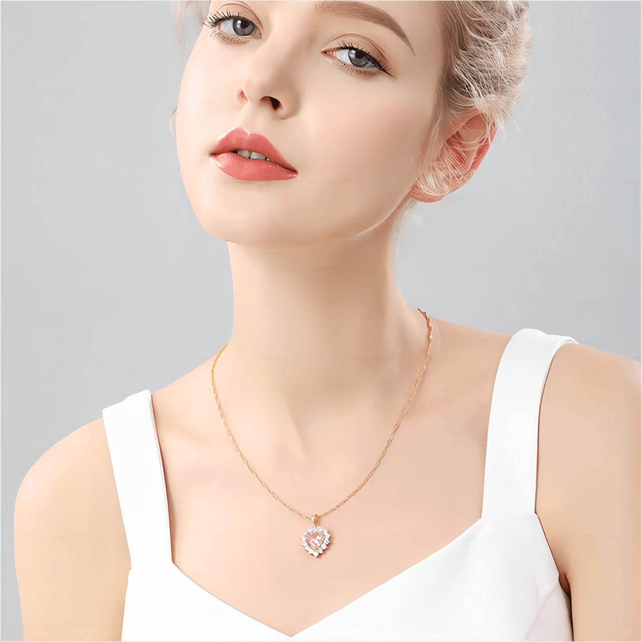 Swarovski Crystal Heart Pendant Necklace - ArtGalleryZen