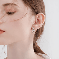 Thumbnail for Swarovski Crystal Ribbon Heart Earrings - ArtGalleryZen