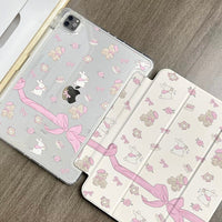 Thumbnail for Sweet Bunny Bear Ribbon Bow iPad Case - ArtGalleryZen