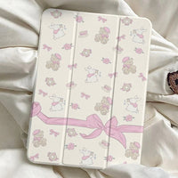 Thumbnail for Sweet Bunny Bear Ribbon Bow iPad Case - ArtGalleryZen
