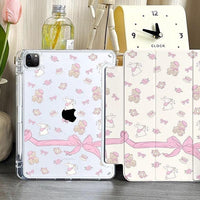 Thumbnail for Sweet Bunny Bear Ribbon Bow iPad Case - ArtGalleryZen