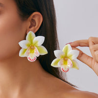 Thumbnail for Sweet Butterfly Orchid Flower Stud Earrings - ArtGalleryZen