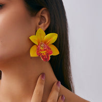 Thumbnail for Sweet Butterfly Orchid Flower Stud Earrings - ArtGalleryZen