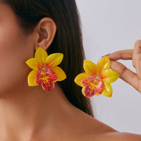 Thumbnail for Sweet Butterfly Orchid Flower Stud Earrings - ArtGalleryZen