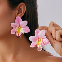 Thumbnail for Sweet Butterfly Orchid Flower Stud Earrings - ArtGalleryZen