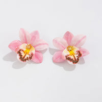 Thumbnail for Sweet Butterfly Orchid Flower Stud Earrings - ArtGalleryZen