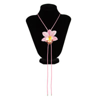Thumbnail for Sweet Butterfly Orchid Flower Wax Cord String Necklace - ArtGalleryZen