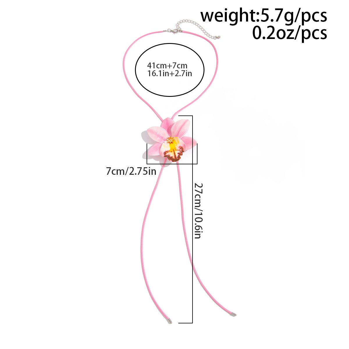 Sweet Butterfly Orchid Flower Wax Cord String Necklace - ArtGalleryZen