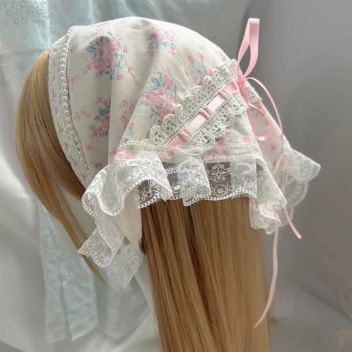 Sweet Colorful Floral Lace Ribbon Bowknot Hair Band Hair Scarf - ArtGalleryZen
