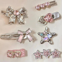 Thumbnail for Sweet Crystal Inlaid Enamel Star Heart Bowknot Hair Clips Set - ArtGalleryZen