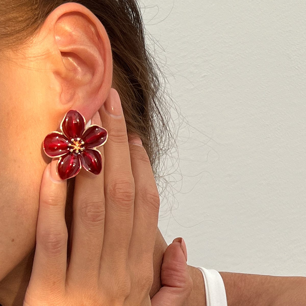 Sweet Enamel Flower Earrings - ArtGalleryZen