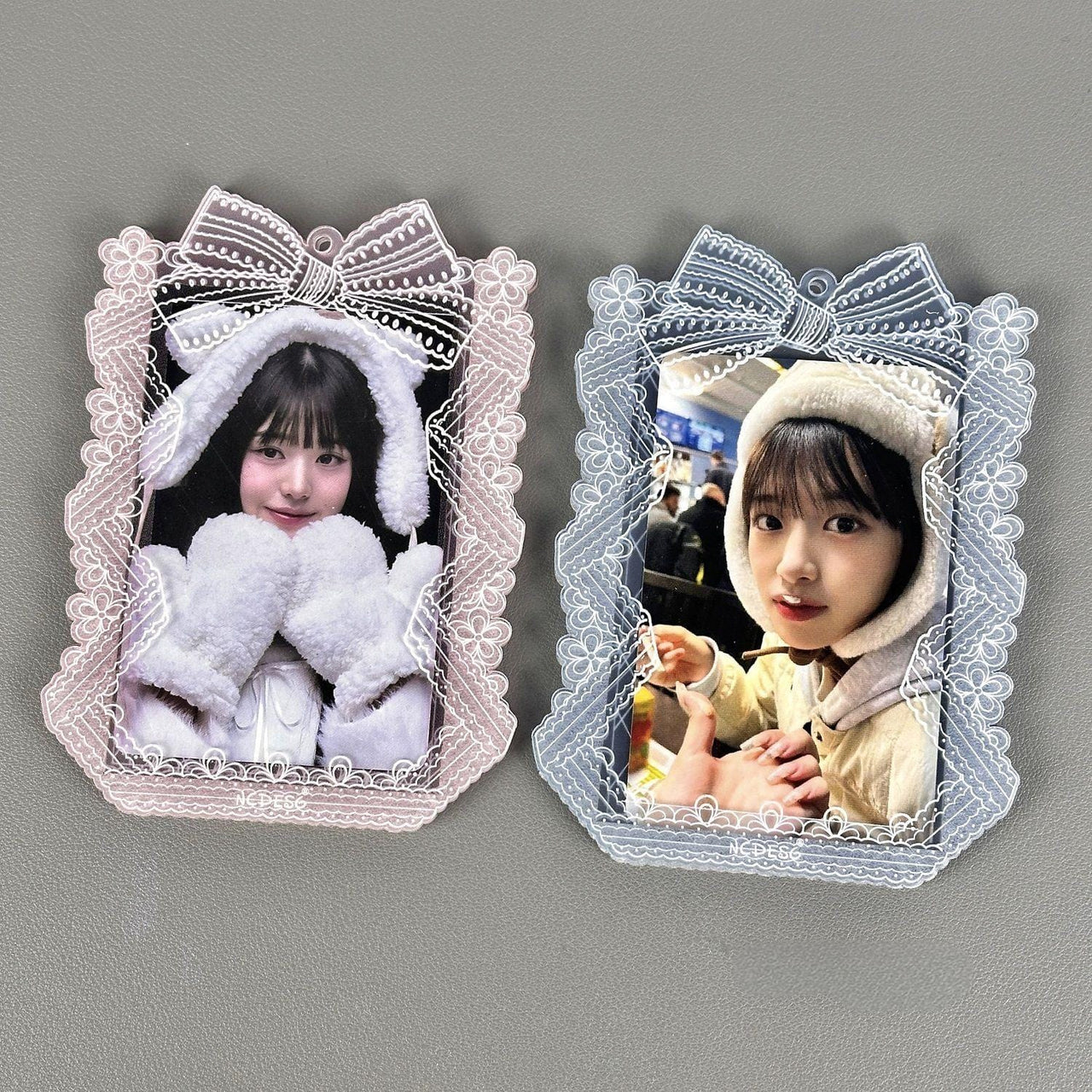 Sweet Lace Bowknot Kpop Acrylic Photocard Holder - ArtGalleryZen