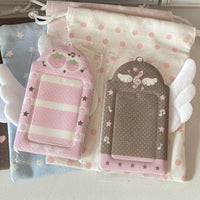 Thumbnail for Sweet Note Angel Wing Strawberry Kpop Keychain Photocard Holder - ArtGalleryZen