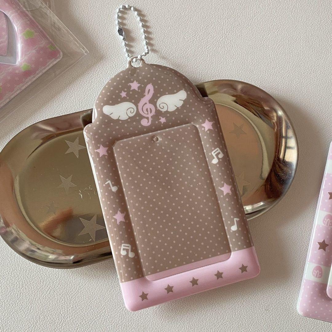 Sweet Note Angel Wing Strawberry Kpop Keychain Photocard Holder - ArtGalleryZen