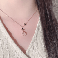 Thumbnail for Sweet Pink Crystal Pendant Enamel Butterfly Necklace - ArtGalleryZen