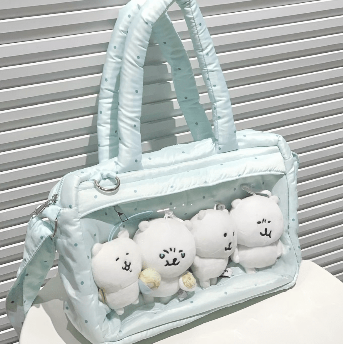 Sweet Polka Dots Cloud Kpop Fan Display Shoulder Crossbody Bag - ArtGalleryZen