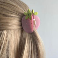 Thumbnail for Sweet Rhinestone Inlaid Strawberry Hair Claw Clip - ArtGalleryZen