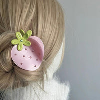 Thumbnail for Sweet Rhinestone Inlaid Strawberry Hair Claw Clip - ArtGalleryZen